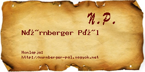 Nürnberger Pál névjegykártya